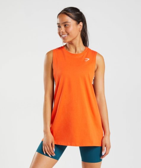 Women's Gymshark Training Drop Arm Tanks Orange | CA 01738A